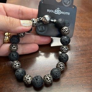 men bracelet lava stone